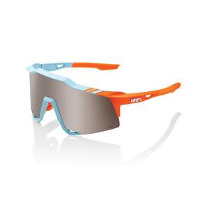 Occhiali da sole 100% SPEEDCRAFT Soft Tact bicolore blu-arancio (vetro argento HIPER)