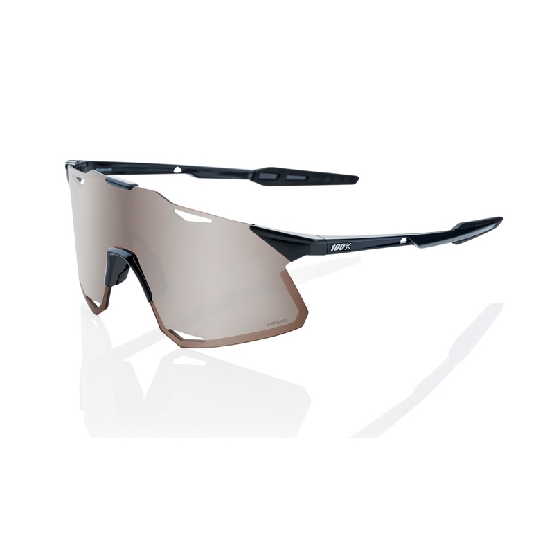 Occhiali da sole 100% HYPERCRAFT Gloss Black nero-marrone (vetro argento HIPER)