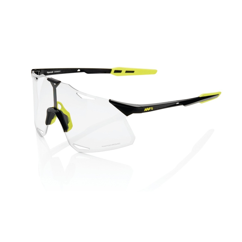 Occhiali da sole 100% HYPERCRAFT Gloss Black nero-giallo (vetro fotocromatico)