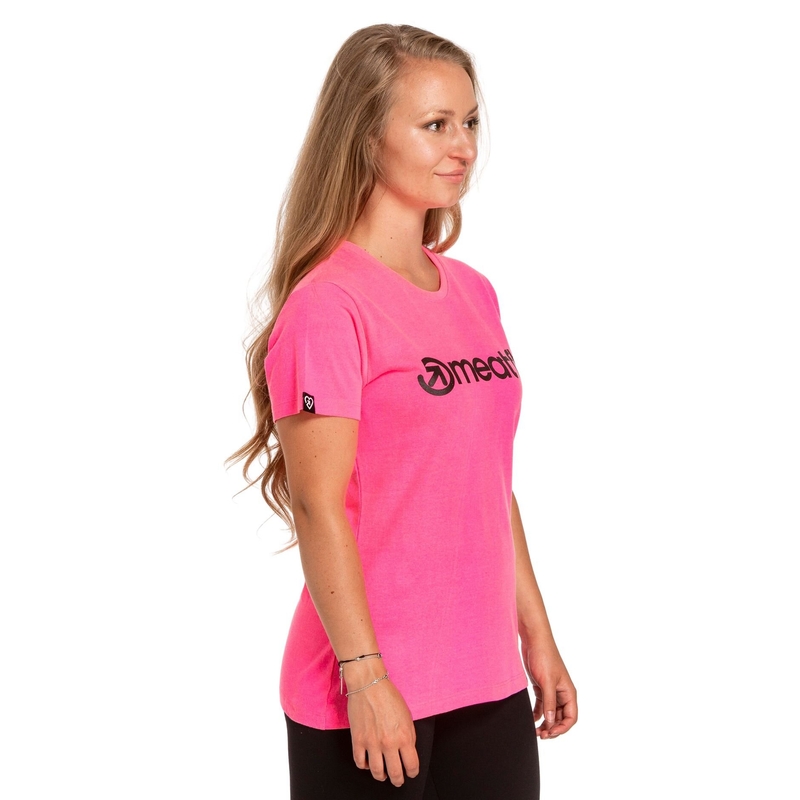 T-shirt donna Meatfly Ladies MF Logo rosa neon Saldi