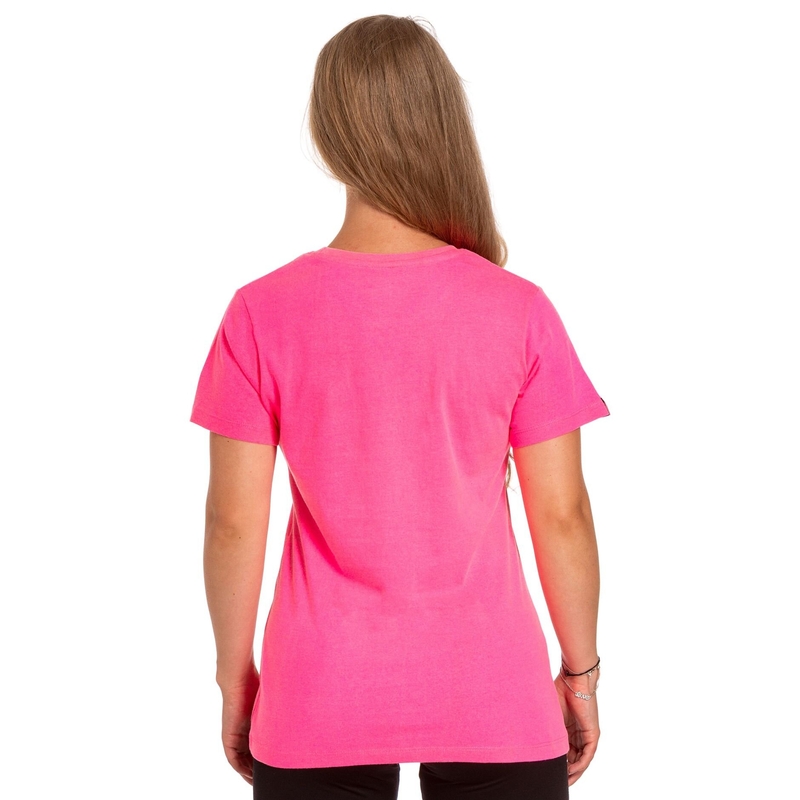 T-shirt donna Meatfly Ladies MF Logo rosa neon Saldi