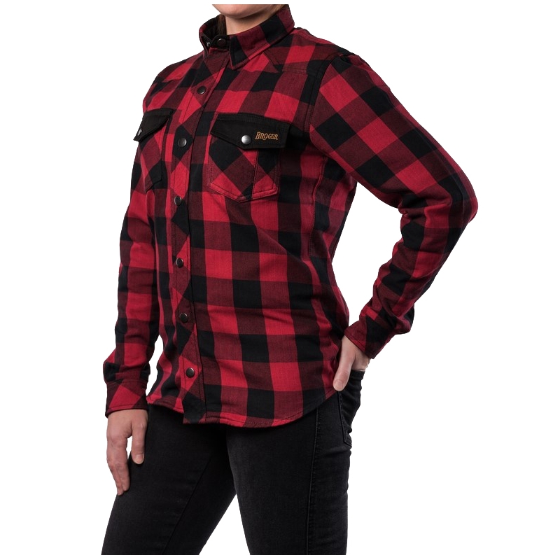 Camicia moto donna BROGER Alaska nero-rosso Saldi