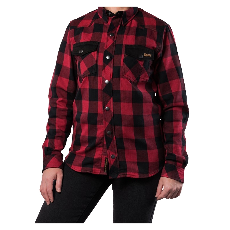 Camicia moto donna BROGER Alaska nero-rosso Saldi