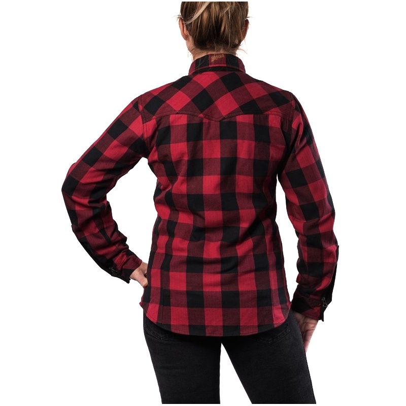 Camicia moto donna BROGER Alaska nero-rosso Saldi
