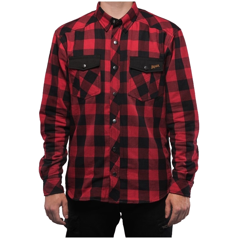 Camicia da moto BROGER Alaska nero-rosso Saldi