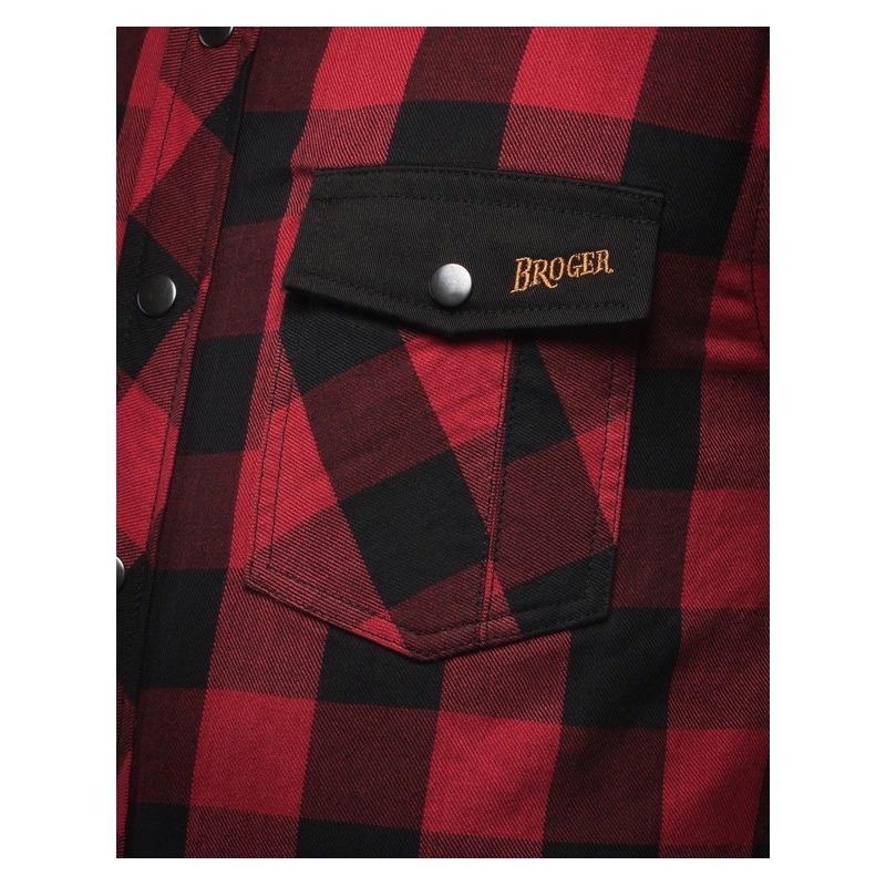 Camicia da moto BROGER Alaska nero-rosso Saldi