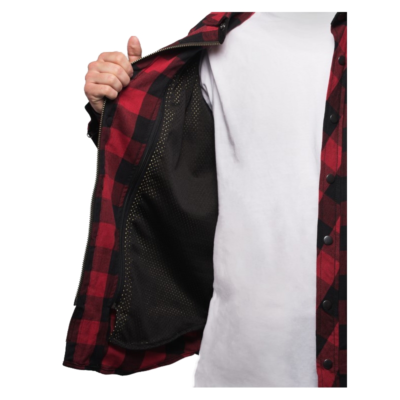 Camicia da moto BROGER Alaska nero-rosso Saldi