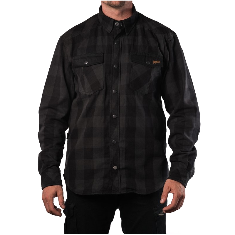 Camicia da moto BROGER Alaska nero-grigio Saldi