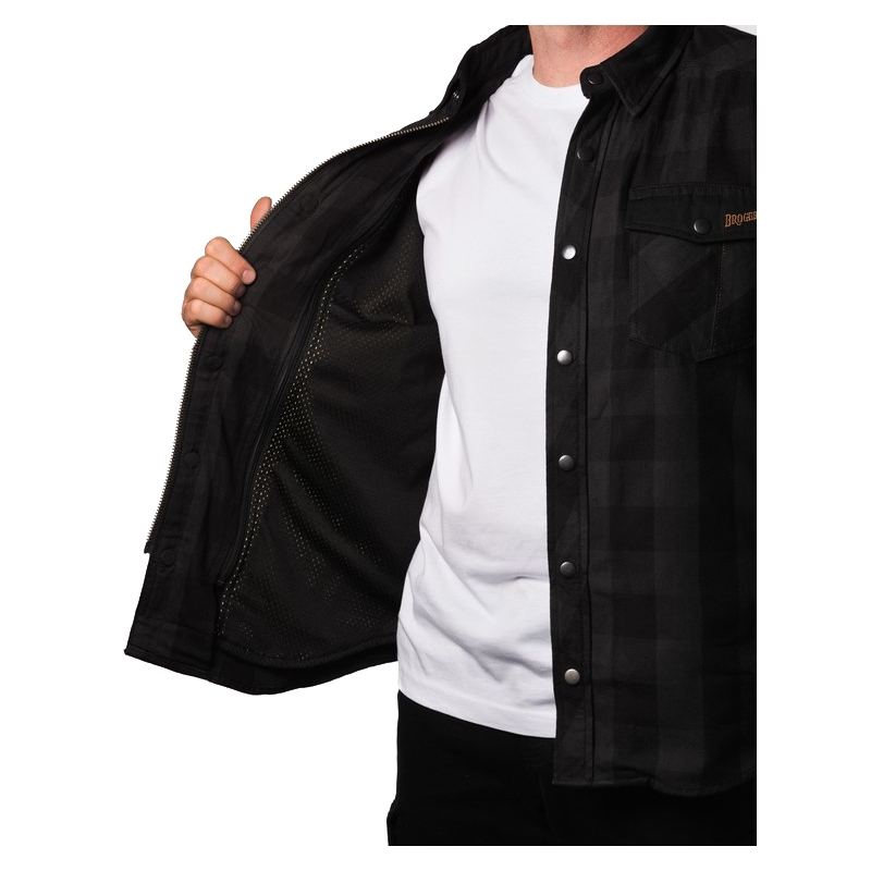 Camicia da moto BROGER Alaska nero-grigio Saldi