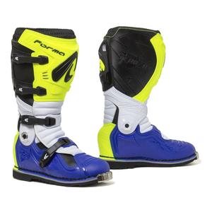 Stivali da moto Forma Terrain Evolution TX giallo fluo-bianco-blu