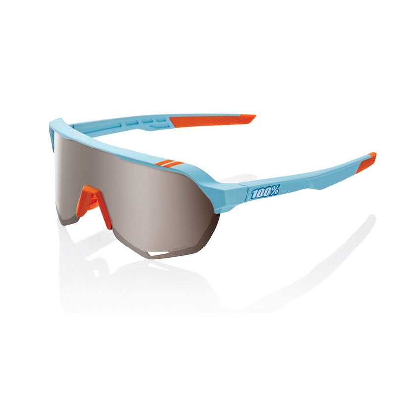 Occhiali da sole 100% S2 Soft Tact bicolore arancio-blu (vetro argento HIPER)