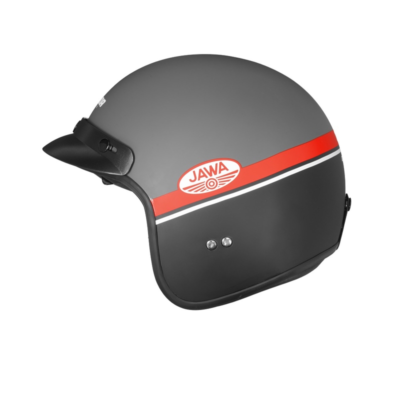 Casco moto aperto Cassida Oxygen Jawa OHC grigio-rosso-nero-bianco