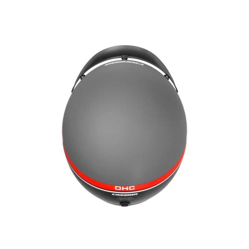 Casco moto aperto Cassida Oxygen Jawa OHC grigio-rosso-nero-bianco