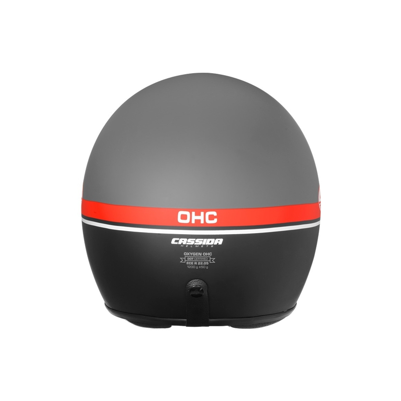Casco moto aperto Cassida Oxygen Jawa OHC grigio-rosso-nero-bianco