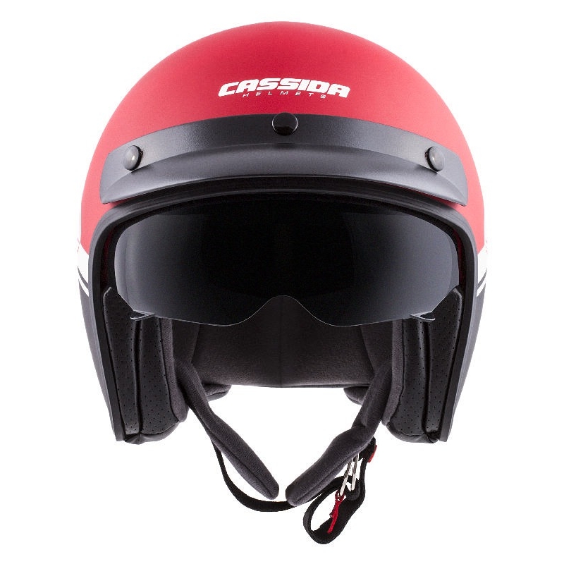Casco moto aperto Cassida Oxygen Jawa OHC rosso-nero-bianco