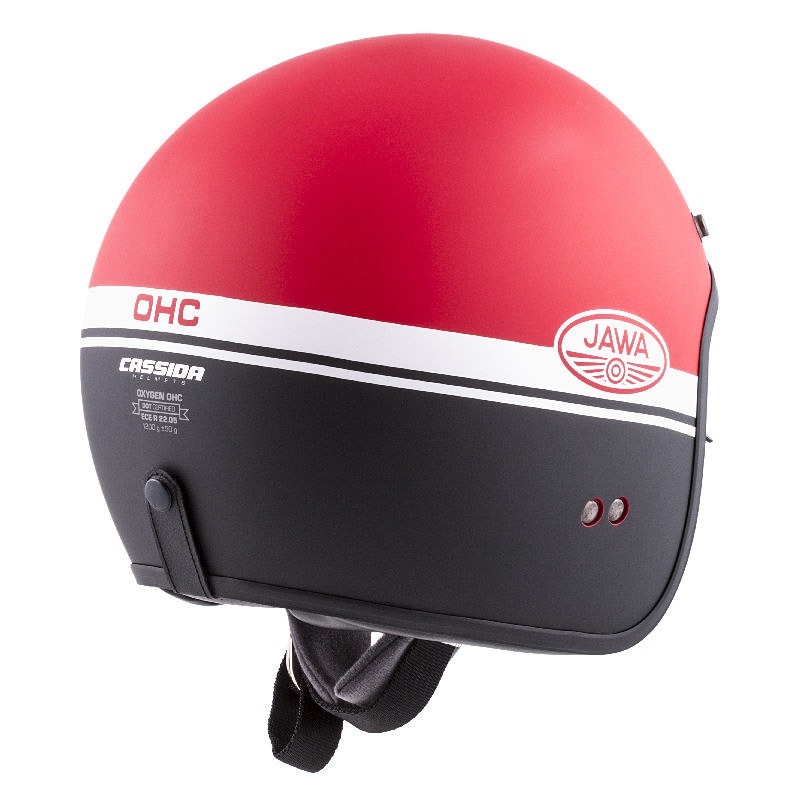 Casco moto aperto Cassida Oxygen Jawa OHC rosso-nero-bianco