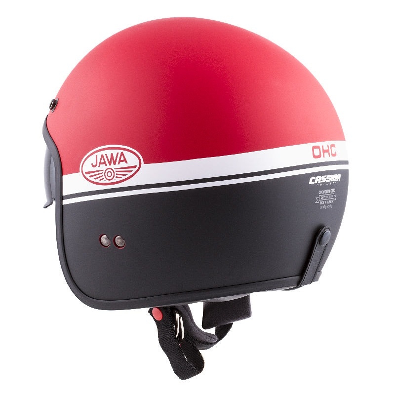 Casco moto aperto Cassida Oxygen Jawa OHC rosso-nero-bianco
