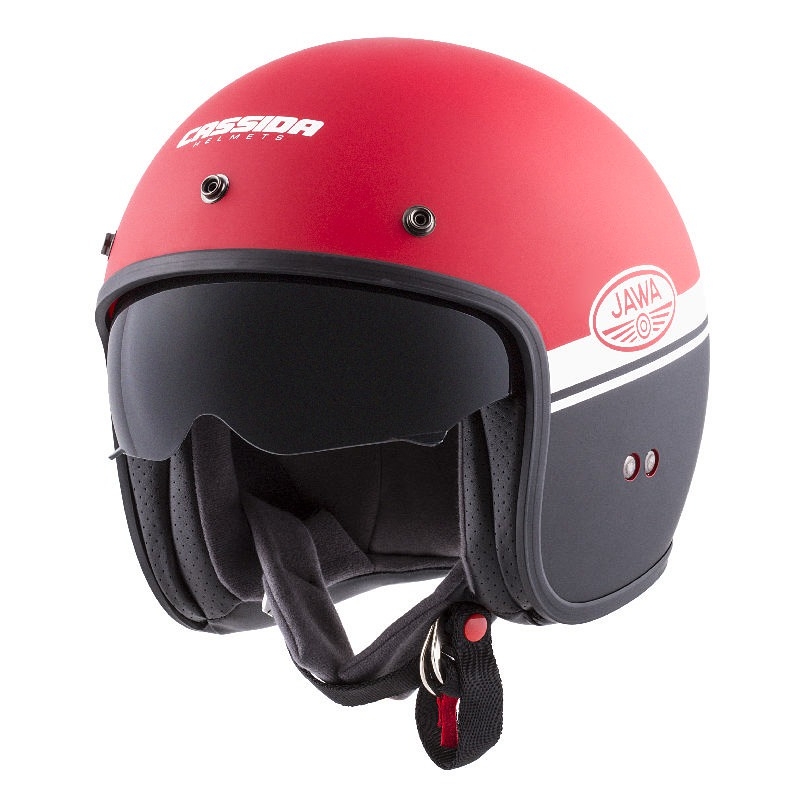 Casco moto aperto Cassida Oxygen Jawa OHC rosso-nero-bianco