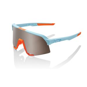 Occhiali da sole 100% S3 Soft Tact bicolore arancio-blu (vetro argento)