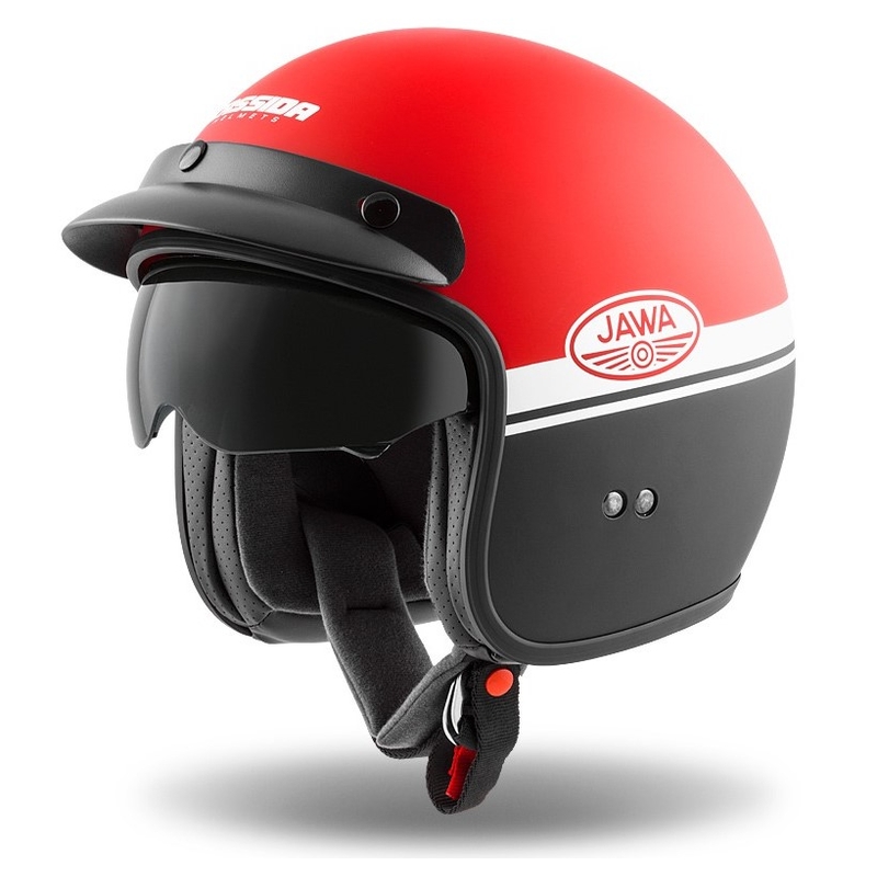 Casco moto aperto Cassida Oxygen Jawa OHC rosso-nero-bianco