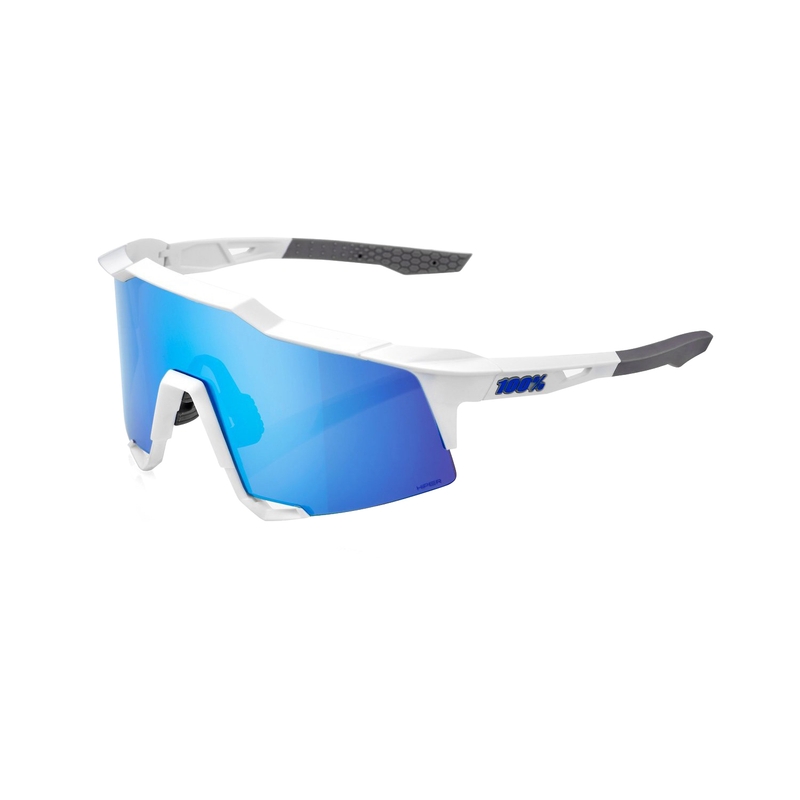 Occhiali da sole 100% SPEEDCRAFT bianco-grigio (vetro blu HIPER)