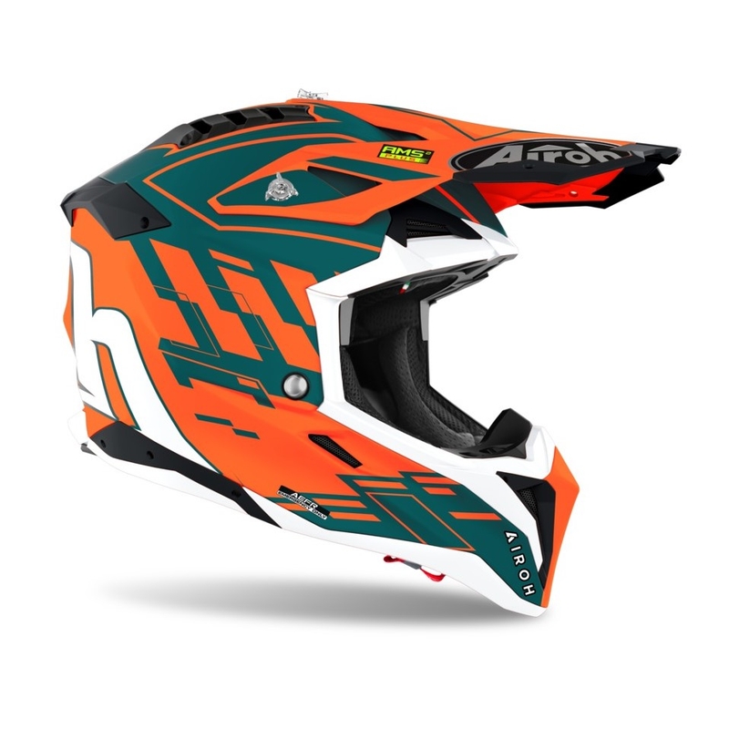Motokrosová přilba Airoh Aviator 3.0 Rampage 2021 oranžovo-šedo-bílá