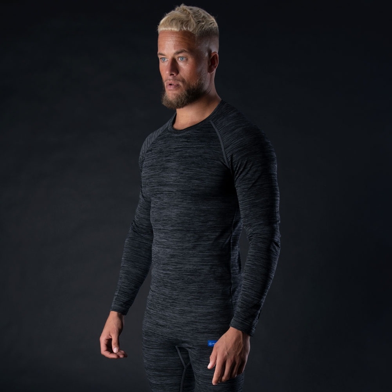 Maglietta termica Oxford Advanced Base Layer nero-grigio - manica lunga