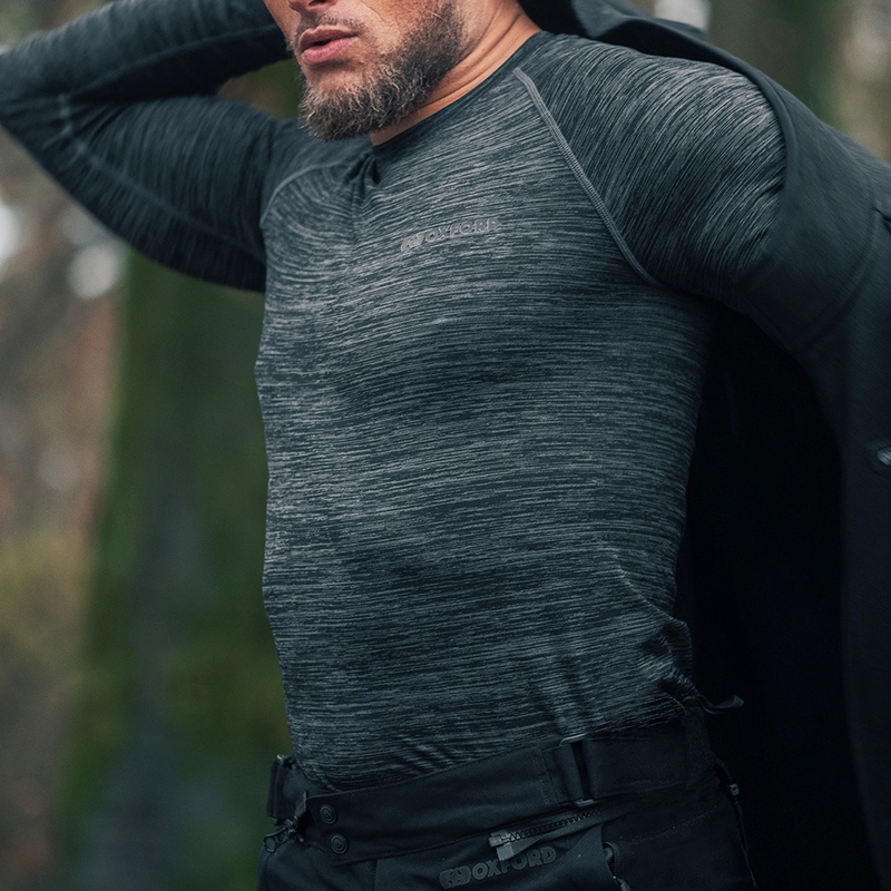Maglietta termica Oxford Advanced Base Layer nero-grigio - manica lunga