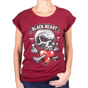 T-shirt donna Cuore nero Romantic Lover Ext rosso