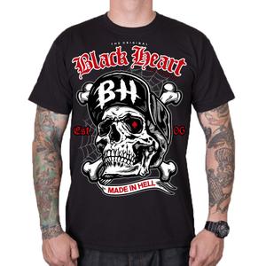 Maglietta da uomo Nero Heart Skull Bones nero Saldi