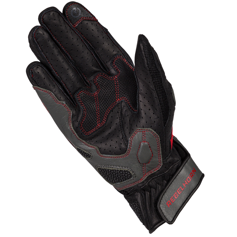 Guanti da moto Rebelhorn Flux II da donna, rosso e nero Saldi