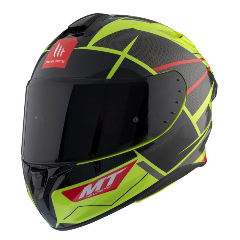 Casco moto integrale MT FF106 Pro Targo Pro Podium D1 giallo fluo-rosso-nero Saldi