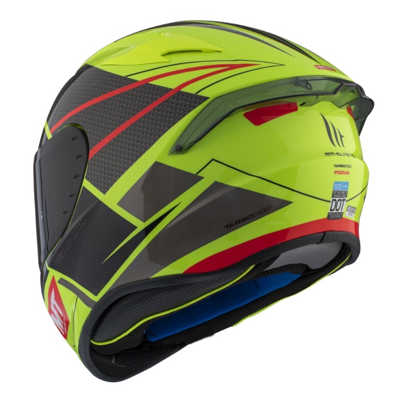 Casco moto integrale MT FF106 Pro Targo Pro Podium D1 giallo fluo-rosso-nero Saldi