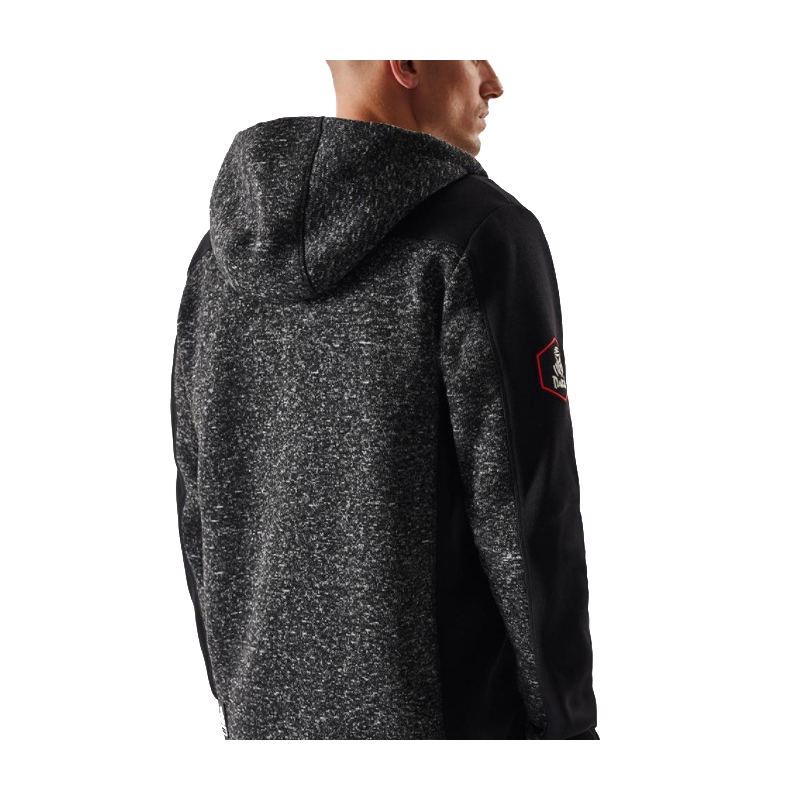 Felpa in pile da uomo con cappuccio DAKAR Cross 4 nero-grigio