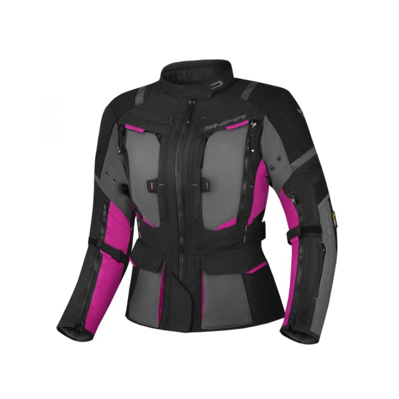Giacca da moto Shima Hero 2.0 Donna Nero-Grigio-Rosa