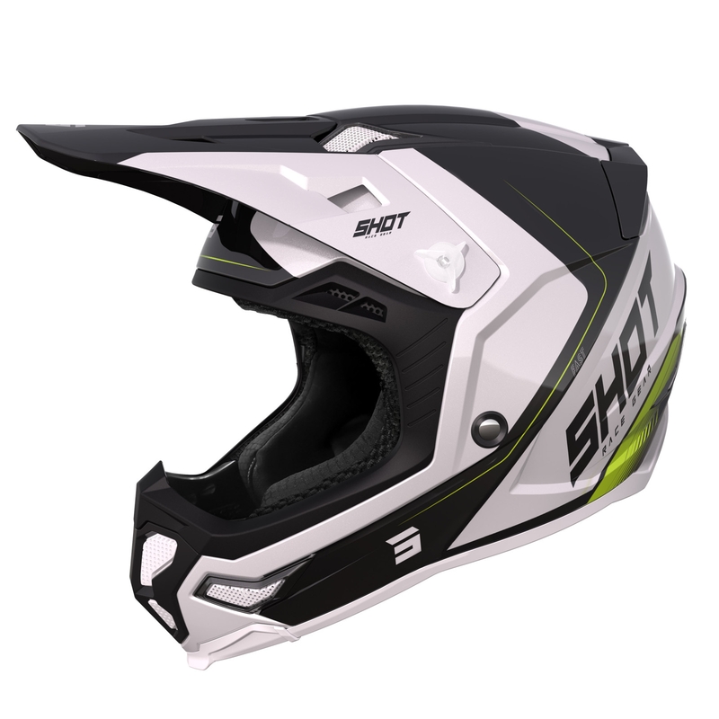 Casco da motocross Shot Core Fast nero-bianco-giallo fluo Saldi