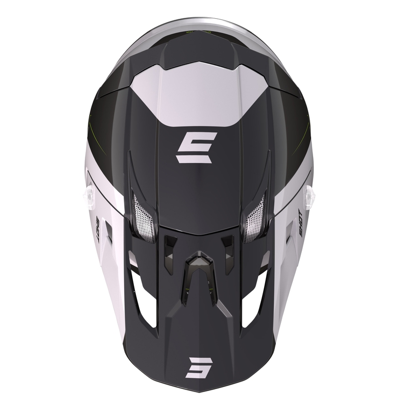 Casco da motocross Shot Core Fast nero-bianco-giallo fluo Saldi