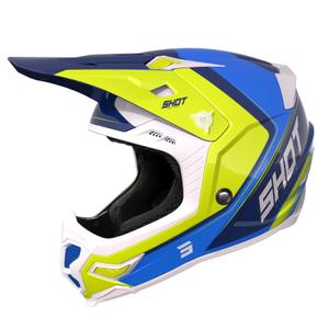 Casco da motocross Shot Core Fast blu-bianco-giallo fluo Saldi