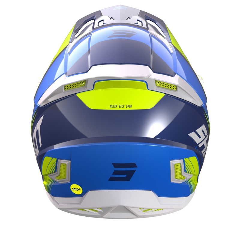 Casco da motocross Shot Core Fast blu-bianco-giallo fluo Saldi