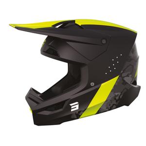 Casco da motocross Shot Race Camo nero-grigio-giallo fluo Saldi