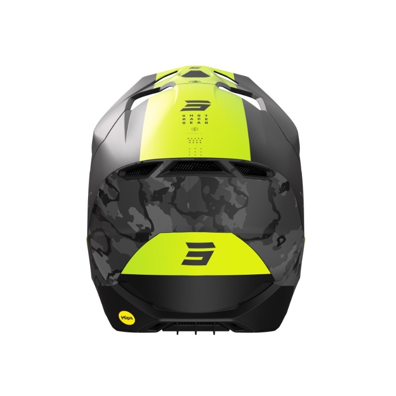 Casco da motocross Shot Race Camo nero-grigio-giallo fluo Saldi