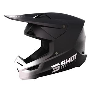 Casco da motocross Shot Race Raw in bianco e nero Saldi
