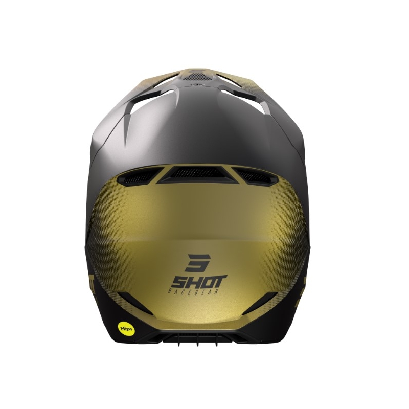 Casco motocross Shot Race Raw nero-oro