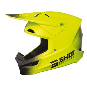 Casco da motocross Shot Race Raw nero-giallo fluo Saldi