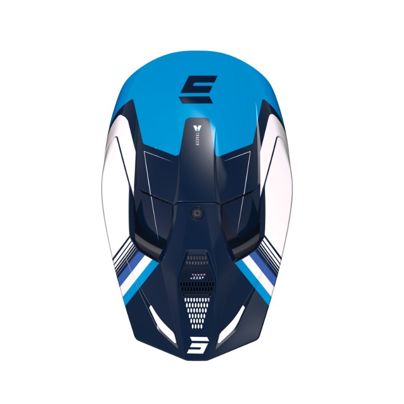 Casco da motocross Shot Race Tracer bianco-blu Saldi