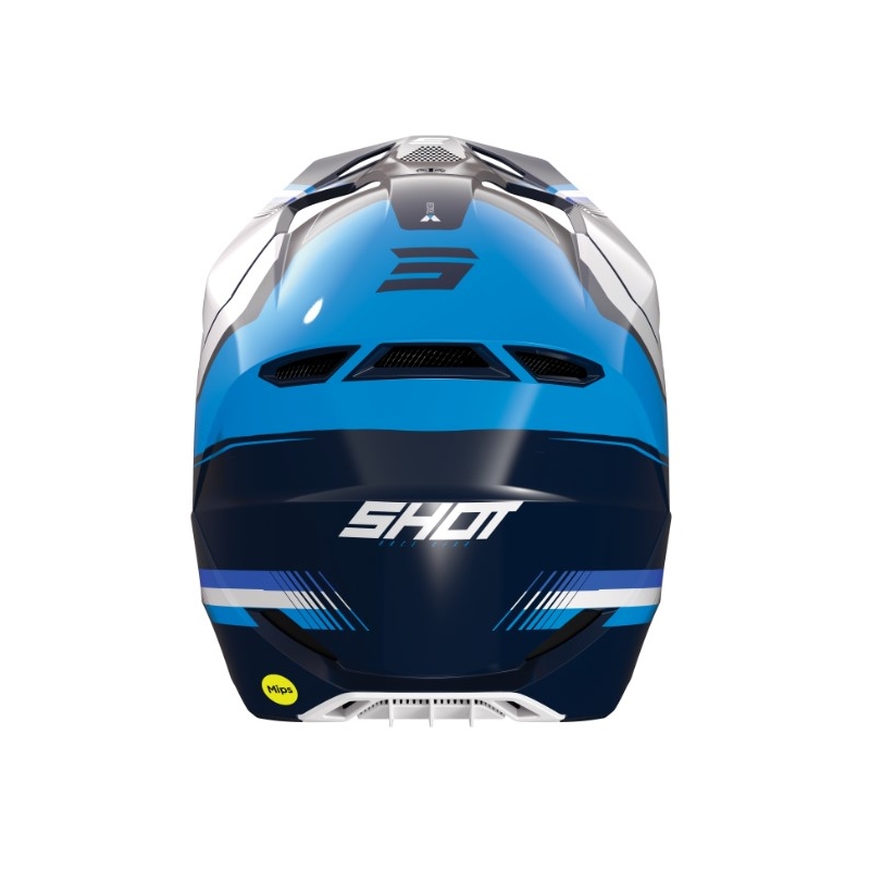 Casco da motocross Shot Race Tracer bianco-blu Saldi