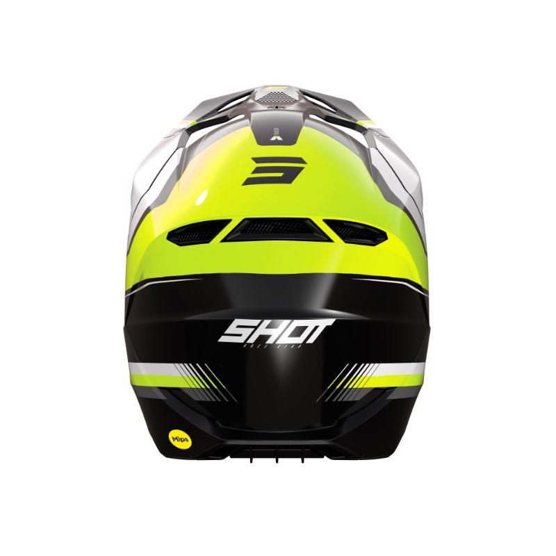 Casco motocross Shot Race Tracer bianco-nero-giallo fluo Saldi