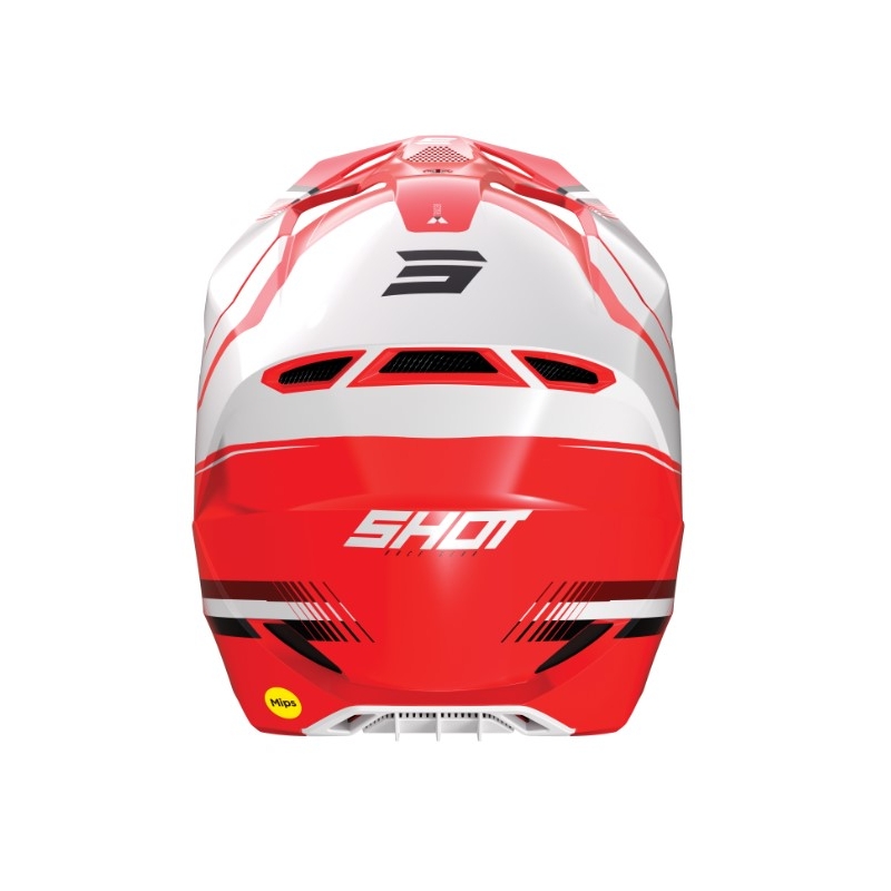 Casco da motocross Shot Race Tracer bianco-rosso