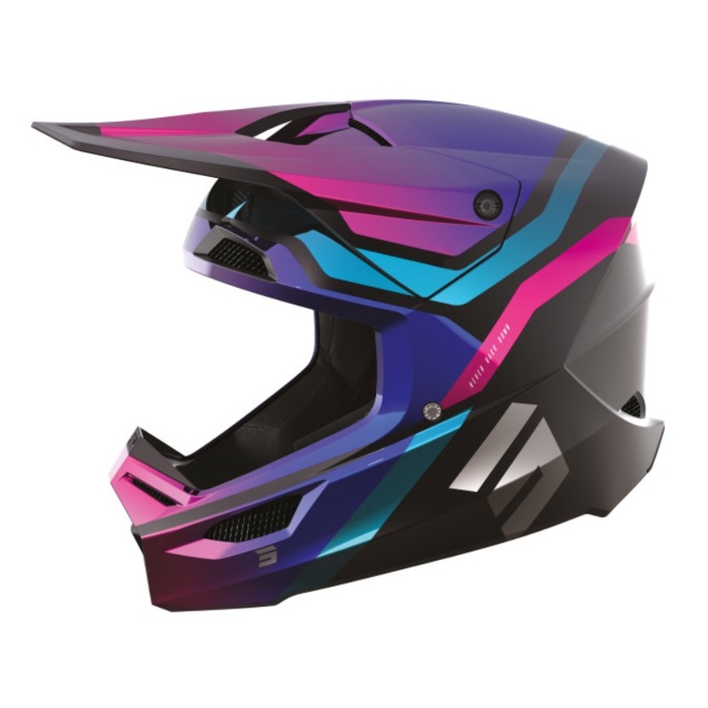 Casco da motocross Shot Race Sky nero-blu-rosa