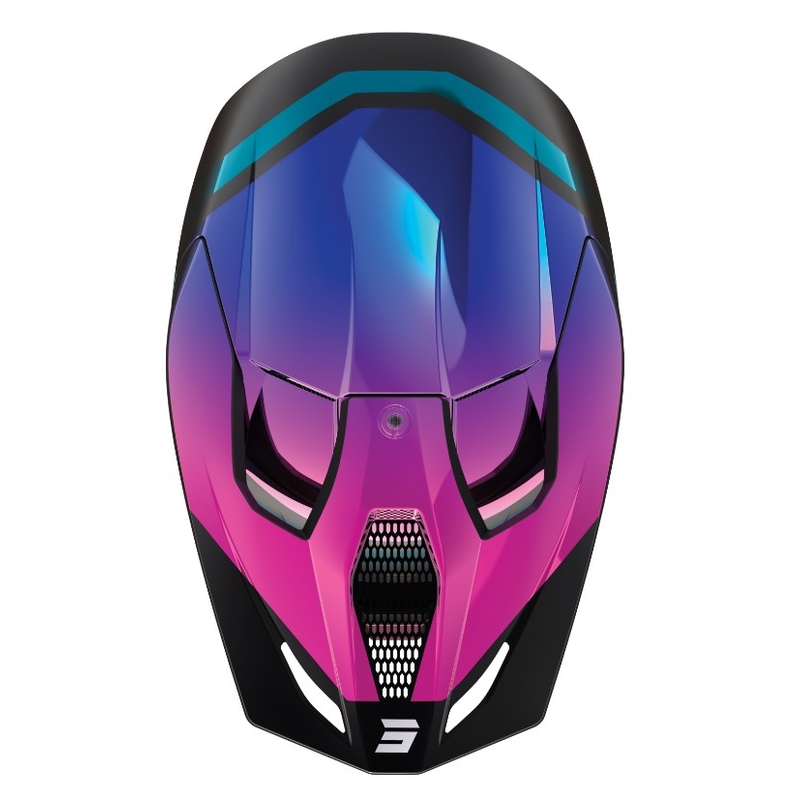 Casco da motocross Shot Race Sky nero-blu-rosa